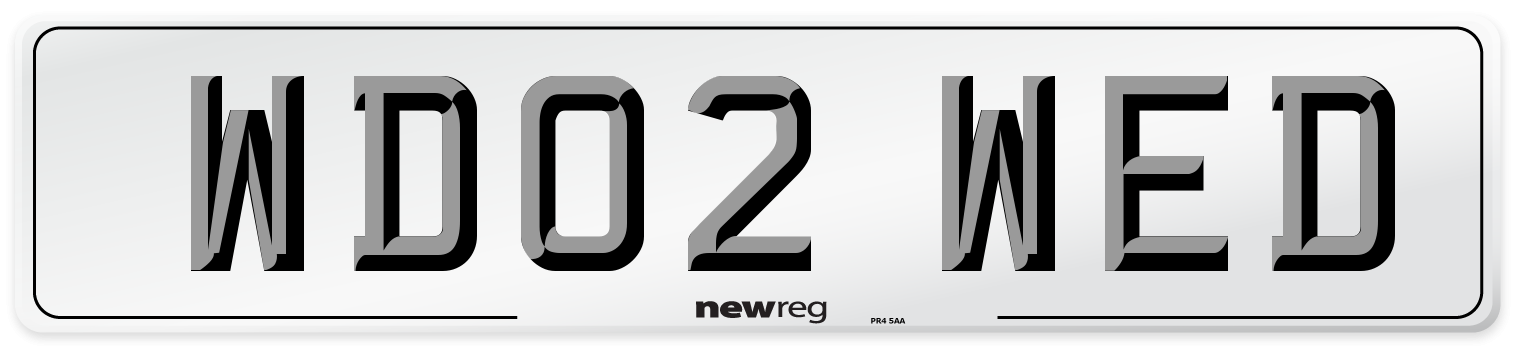 WD02 WED Number Plate from New Reg
